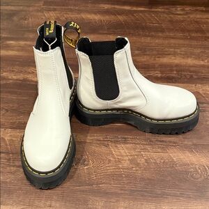 Dr. Martens White Leather Chelsea Boots